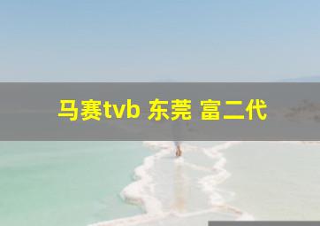 马赛tvb 东莞 富二代